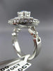 ESTATE LARGE GIA 1.3CT DIAMOND 14KT WHITE GOLD 3D HALO ENGAGEMENT RING #19139