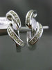 ESTATE LARGE .50CT DIAMOND 14KT WHITE GOLD 3D MULTI WAVE HANGING HUGGIE EARRINGS