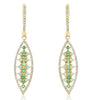 .87CT DIAMOND & AAA EMERALD 18KT YELLOW GOLD FILIGREE MARQUISE HANGING EARRINGS