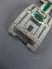 ESTATE EXTRA LARGE 14.61CT DIAMOND & AAA EMERALD 18KT WHITE GOLD TENNIS BRACELET