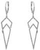 ESTATE .55CT DIAMOND 14KT WHITE GOLD 3D TRIANGULAR LEVERBACK HANGING EARRINGS