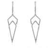 ESTATE .55CT DIAMOND 14KT WHITE GOLD 3D TRIANGULAR LEVERBACK HANGING EARRINGS
