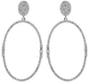 .70CT DIAMOND 14K WHITE GOLD ROUND & BAGUETTE OPEN OVAL CLASSIC HANGING EARRINGS