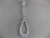 ESTATE LARGE 1.60CT DIAMOND 18K WHITE GOLD 3D CLASSIC TEAR DROP FLOATING PENDANT