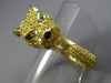 LARGE 2.59CT FANCY YELLOW DIAMOND & AAA EMERALD 18K YELLOW GOLD HAPPY TIGER RING