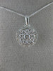 ESTATE .50CT DIAMOND 14KT WHITE GOLD 3D SOLITAIRE CLUSTER HALO FLOATING PENDANT