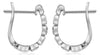 ESTATE .19CT DIAMOND 14KT WHITE GOLD 3D SQUARE FLOWER PAVE HOOP HANGING EARRINGS