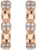 ESTATE .19CT DIAMOND 14KT ROSE GOLD 3D SQUARE FLOWER PAVE HOOP HANGING EARRINGS