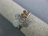 ESTATE .22CT DIAMOND 14KT WHITE & ROSE GOLD 3D DOUBLE BUTTERFLY FUN LOVE RING