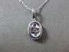 ESTATE .45CT DIAMOND 18KT WHITE GOLD 3D OVAL CLUSTER FLOATING PENDANT & CHAIN