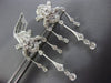 ESTATE LARGE 1.13CT DIAMOND 18KT WHITE GOLD CHANDELIER CLIP ON HANGING EARRINGS