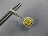 ESTATE 2.09CT WHITE & FANCY YELLOW DIAMOND 14KT GOLD SQUARE HANGING EARRINGS