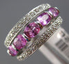 ESTATE WIDE 1.72CT DIAMOND & PINK SAPPHIRE 14KT WHITE GOLD 6 STONE WEDDING RING