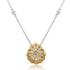 ESTATE 1.61CT WHITE & FANCY YELLOW DIAMOND 18K 2 TONE GOLD 3D TEAR DROP NECKLACE