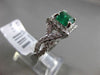 ESTATE 1.85CT DIAMOND & EMERALD 18KT WHITE GOLD 3D HALO INFINITY ENGAGEMENT RING