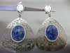 ESTATE EXTRA LARGE 2.23CT DIAMOND & SAPPHIRE MARBLE 14KT TWO TONE GOLD EARRINGS