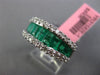 WIDE 2.16CT DIAMOND & AAA EMERALD 18KT WHITE GOLD SEMI ETERNITY ANNIVERSARY RING