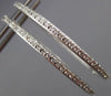 ESTATE 1.42CT ROUND DIAMOND 14KT WHITE GOLD 3D INSIDE OUT HOOP EARRINGS #18562