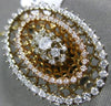 ESTATE LARGE 1.0CT DIAMOND 14K YELLOW & ROSE GOLD 3D OVAL HALO FILIGREE PENDANT