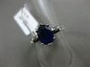 ESTATE 1.49CT ROUND DIAMOND & OVAL SAPPHIRE 14KT WHITE GOLD 3D ENGAGEMENT RING