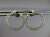 ESTATE .62CT DIAMOND 18KT WHITE GOLD 3D SIDEWAYS ROUND NAIL FUN HOOP EARRINGS