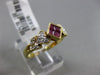 ESTATE .45CT DIAMOND & AAA RUBY 18KT TWO TONE GOLD 3D HEART SHAPE PROMISE RING