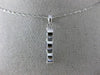 ESTATE .85CT DIAMOND & AAA SAPPHIRE 14KT WHITE GOLD PAST PRESENT FUTURE PENDANT