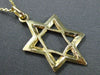 ESTATE 14K YELLOW GOLD HANDCRAFTED STAR OF DAVID FLOATING PENDANT & CHAIN #24971