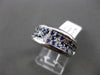 ANTIQUE 1.58CT DIAMOND & SAPPHIRE 18K WHITE GOLD 3 ROW WEDDING ANNIVERSARY RING