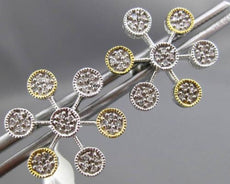 ESTATE .25CT DIAMOND 14KT WHITE & YELLOW GOLD 3D SNOWFLAKE EARRINGS BEAUTIFUL!