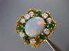ESTATE EXTRA LARGE 8.80CT DIAMOND AAA OPAL & EMERALD 18K YELLOW GOLD 3D FUN RING