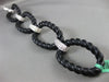 ESTATE 2.75CT DIAMOND 18KT WHITE GOLD BLACK WOOD OVAL HANDCRAFTED LINK BRACELET