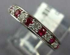 .44CT DIAMOND & AAA RUBY 18KT WHITE GOLD 3D ROUND CHANEL PRONG ANNIVERSARY RING