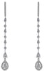.89CT DIAMOND 14KT WHITE GOLD 3D CLASSIC BY THE YARD TEAR DROP HANGING EARRINGS