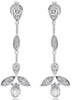 ESTATE .56CT DIAMOND 14KT WHITE GOLD 3D LEAF FLOWER BY THE YARD HANGING EARRINGS
