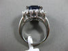 ESTATE WIDE 7.92CT DIAMOND & SAPPHIRE 14KT WHITE GOLD OVAL HALO ENGAGEMENT RING