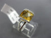 ESTATE 2.17CT DIAMOND & AAA EXTRA FACET CITRINE 14KT WHITE GOLD TENSION FUN RING