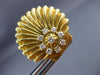 ANTIQUE LARGE 1.0CT ROUND DIAMOND 18KT GOLD CLASSIC SHELL EARRINGS E VVS #2241