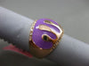 ESTATE WIDE .25CT DIAMOND 14K ROSE GOLD 3D PURPLE ENAMEL MELTING FUN RING 16.5mm