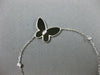 ESTATE WIDE .09CT DIAMOND & BLACK ONYX 18K WHITE GOLD CLASSIC BUTTERFLY BRACELET