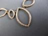 ESTATE LARGE .63CT DIAMOND 14K ROSE GOLD 3D OPEN MARQUISE SHAPE V SHAPE NECKLACE