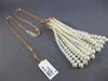 ESTATE EXTRA LARGE .72CT DIAMOND & AAA PEARL 18KT ROSE GOLD 3D TASSLE NECKLACE