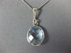 ESTATE 4.0CT AAA BLUE TOPAZ 14KT WHITE GOLD 3D CLASSIC BEZEL OVAL PENDANT