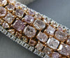 ESTATE MASSIVE 23.72CT WHITE & FANCY PINK DIAMOND 18K WHITE & ROSE GOLD BRACELET