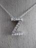 .24CT ROUND DIAMOND 14KT WHITE GOLD 3D CLASSIC INITIAL FLOATING PENDANT #18474