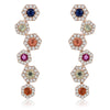 1.17CT DIAMOND & MULTI COLOR SAPPHIRE 14KT ROSE GOLD MULTI HEXAGON EARRINGS