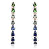 ESTATE .88CT AAA MULTI COLOR SAPPHIRE 14KT ROSE GOLD PEAR SHAPE HOOP EARRINGS