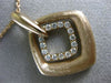 ESTATE LARGE .44CT DIAMOND 18K ROSE GOLD MATTE & SHINY DOUBLE SQUARE FUN PENDANT