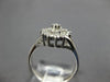 ESTATE .45CT ROUND CUT DIAMOND 14K WHITE GOLD 3D CLASSIC FLOWER CLUSTER FUN RING