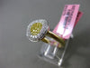 ESTATE WIDE .58CT WHITE & YELLOW DIAMOND 18KT TWO TONE GOLD CIRCULAR HEART RING